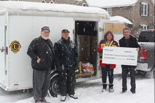 McDougall Energy Donates $3000 to Thessalon Lions Club to Help Fill Christmas Hampers 149 thessalon lions club cheque presentation december 19 2019
