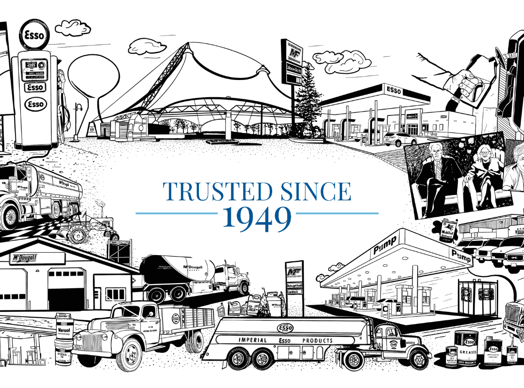Gas station fueling pumps with Esso branding, energy products, and vehicle refueling infrastructure.