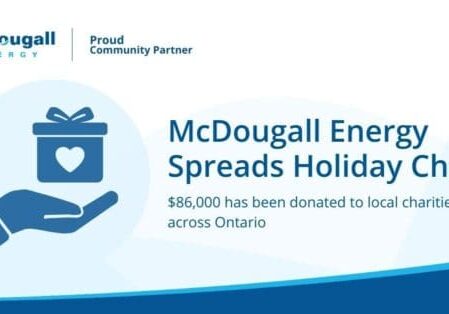 Charity donation to local charities during holiday season by McDougall Energy.
