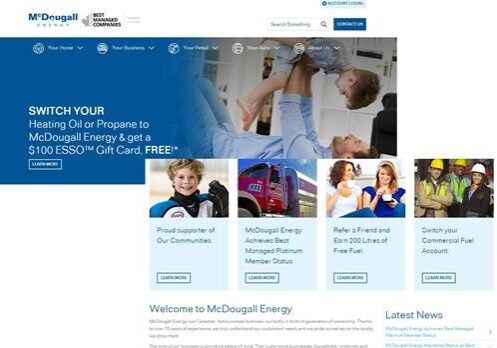 Shows screenshot of McDougall Energy website