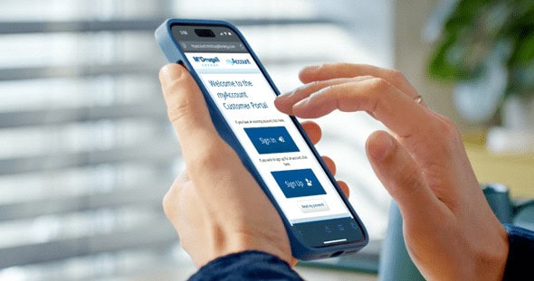 E-signing fuel orders on mobile device at McDougall Energy.